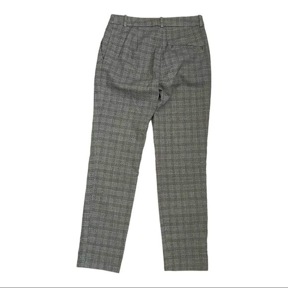 H&M Dress Pants Size 2 Gray Slit Pockets Checkered Pattern - Picture 5 of 8